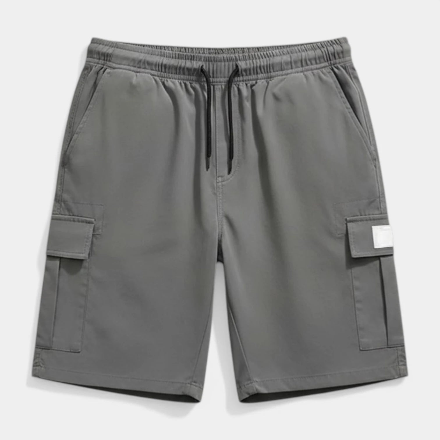 Men's Cargo Shorts with Elasticated Drawstring Waist and Flap Pockets