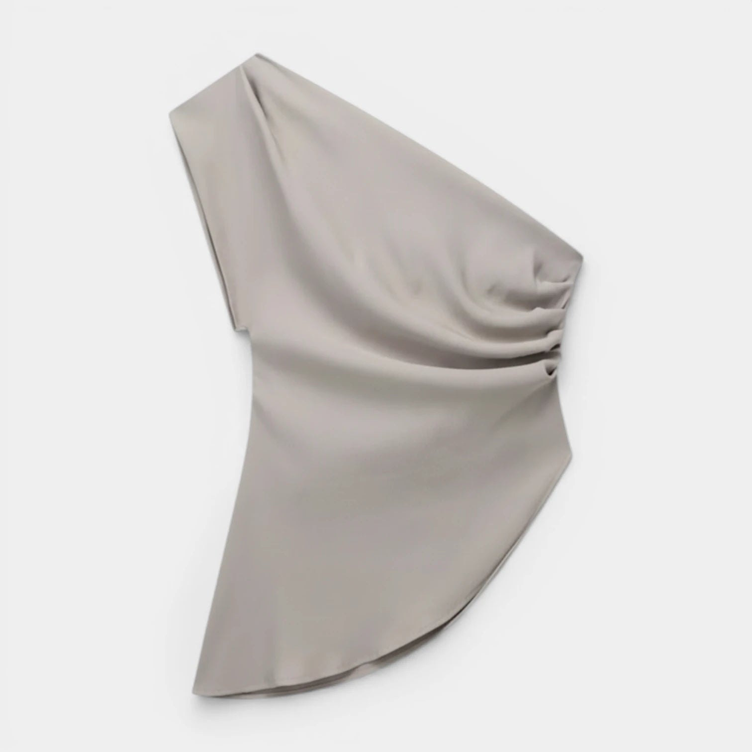 Blouse Femme Asymétrique Une Épaule – Détail Drapé et Fronces