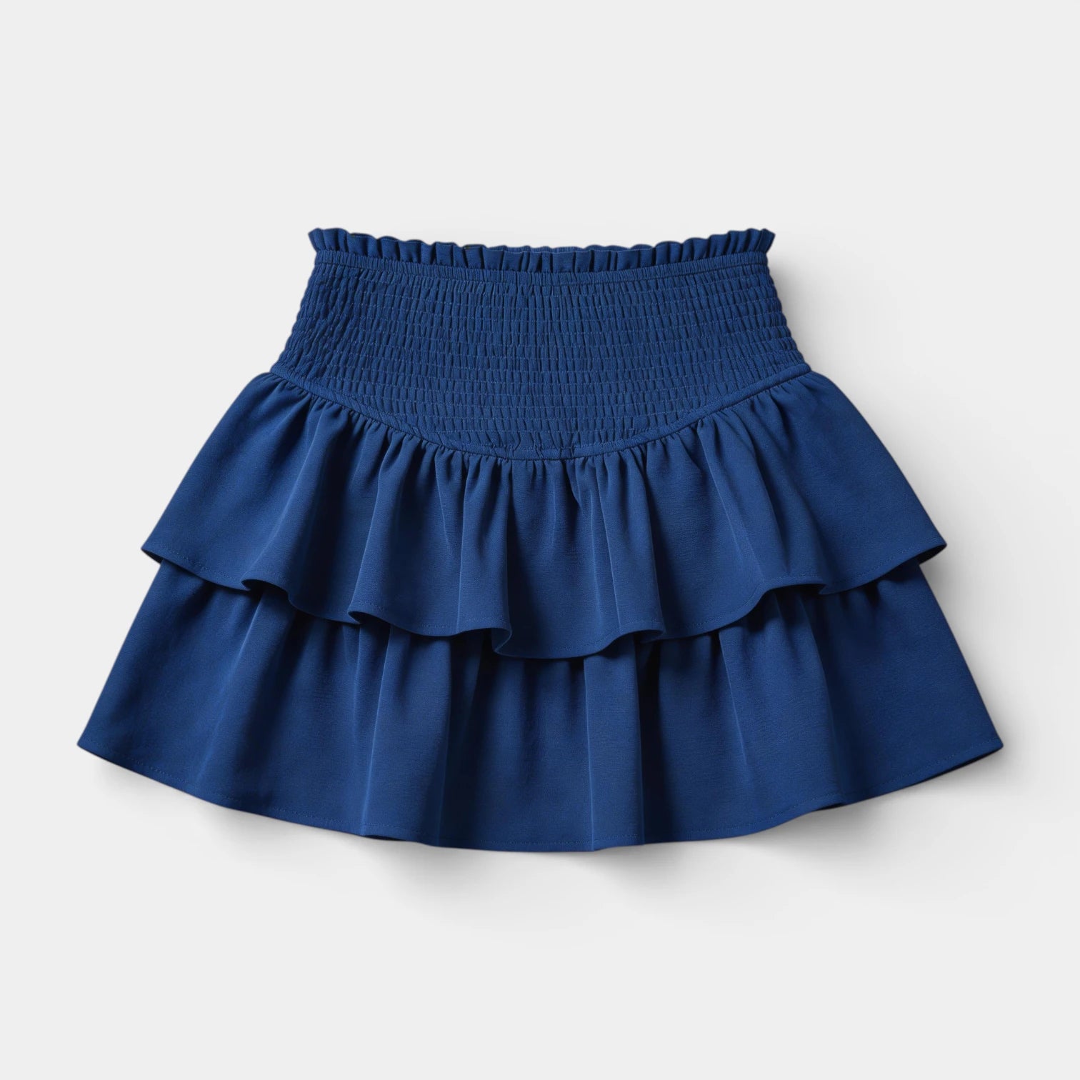 Jupe Mini Femme Taille Haute Smockée à Volants – Coupe Évasée