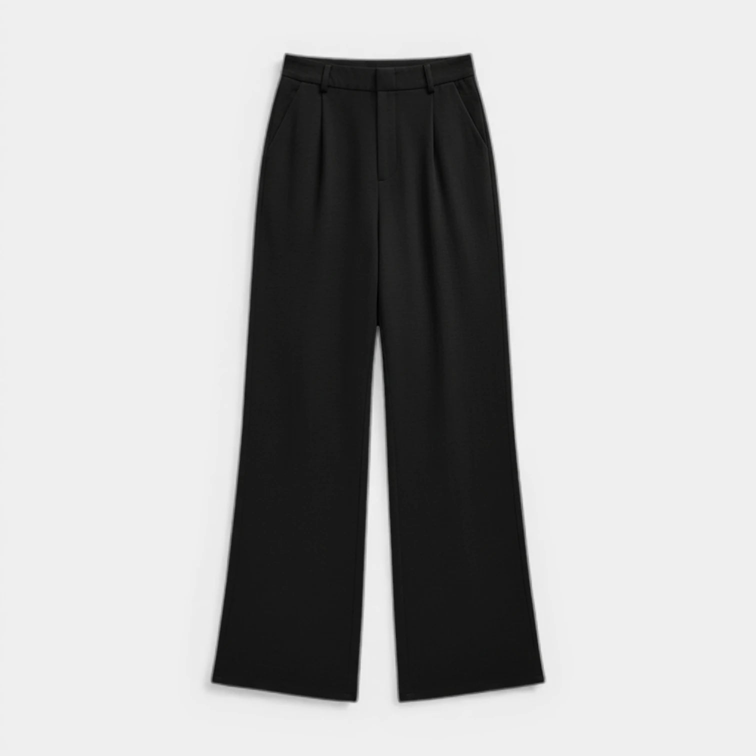 Pantalon Femme Taille Haute Jambe Large – Plis sur le Devant