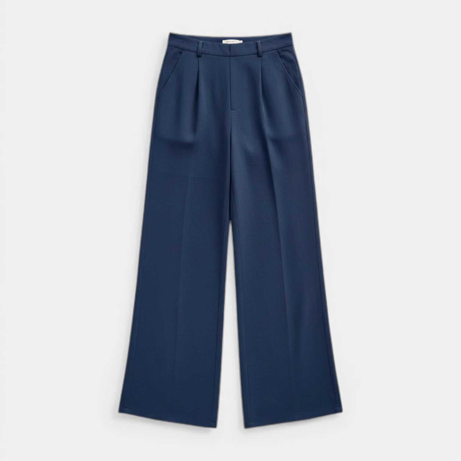 Pantalon Femme Taille Haute Jambe Large – Plis sur le Devant