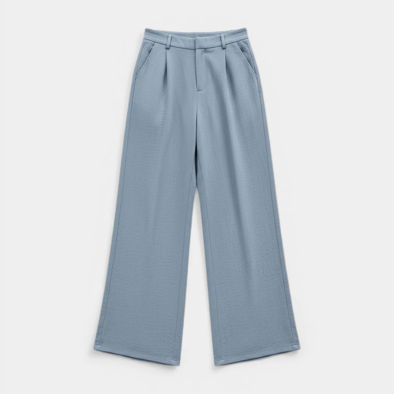 Pantalon Femme Taille Haute Jambe Large – Plis sur le Devant