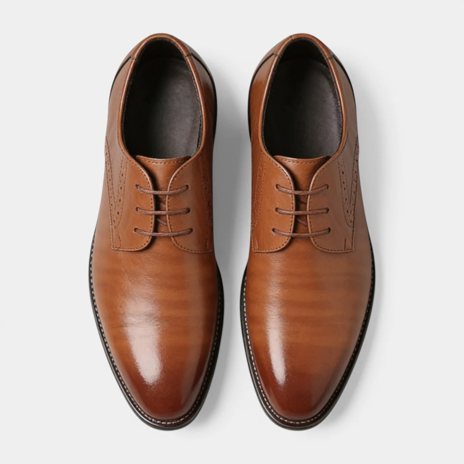 Chaussures Homme à Lacets Brillantes Bout Uni Structurée