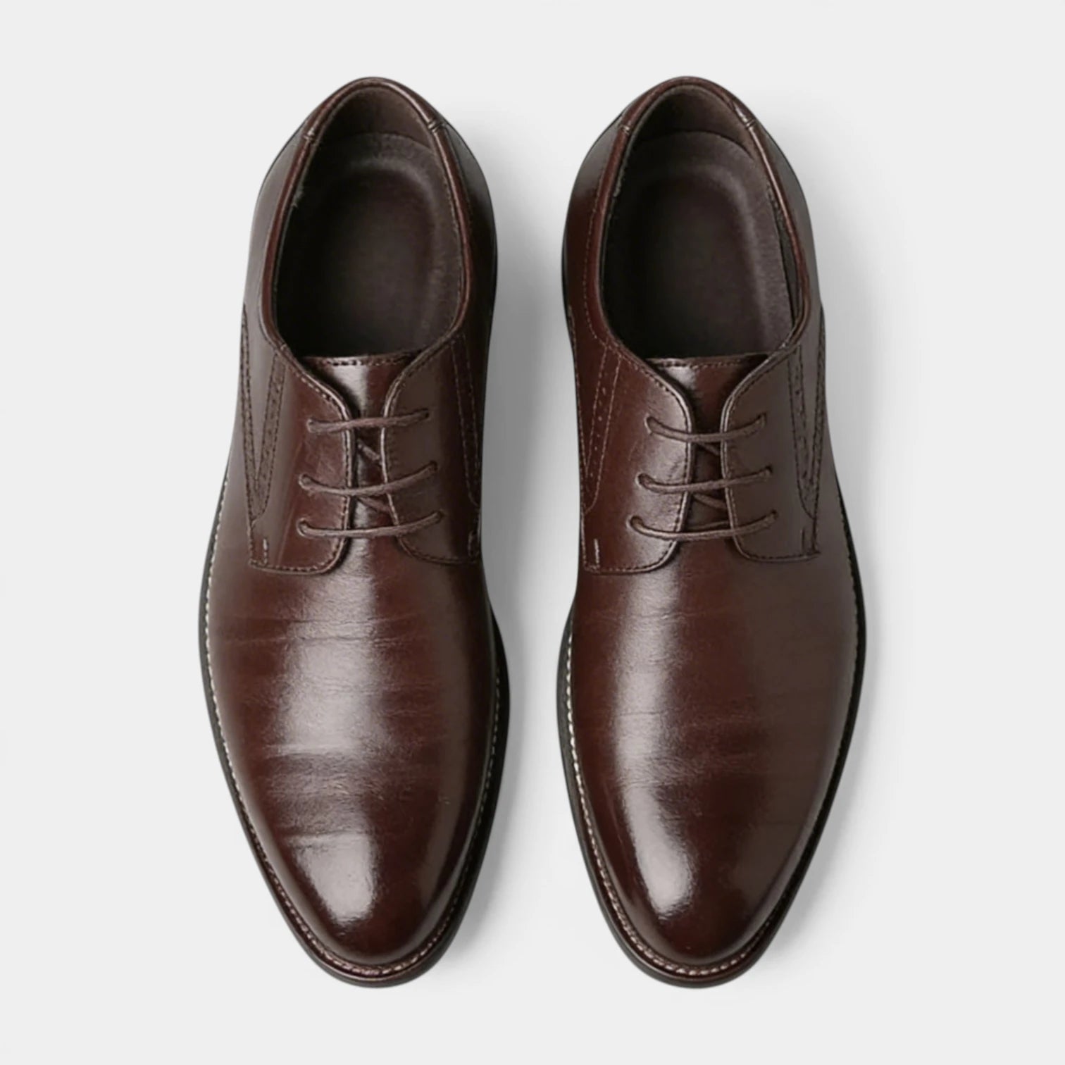 Chaussures Homme à Lacets Brillantes Bout Uni Structurée