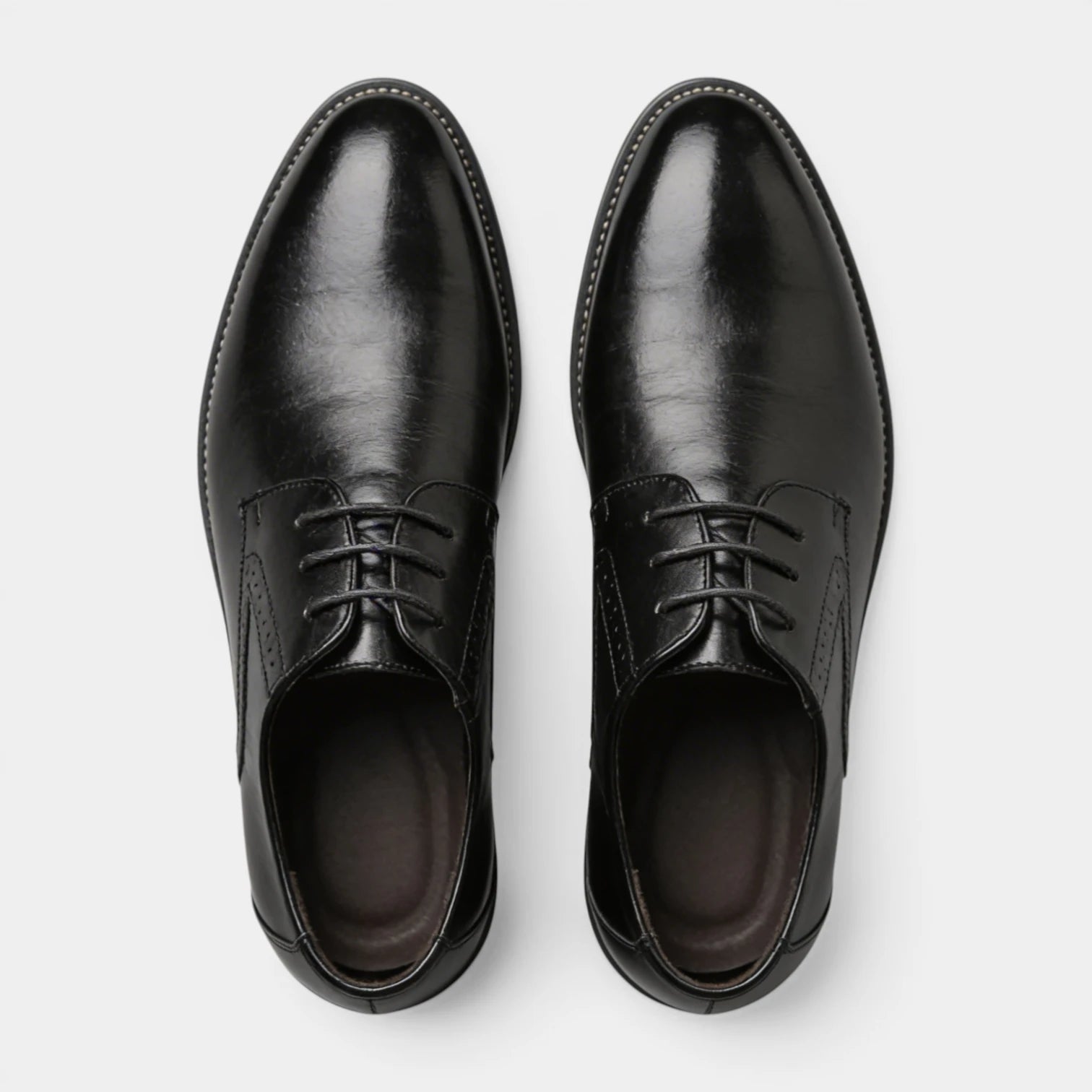Chaussures Homme à Lacets Brillantes Bout Uni Structurée