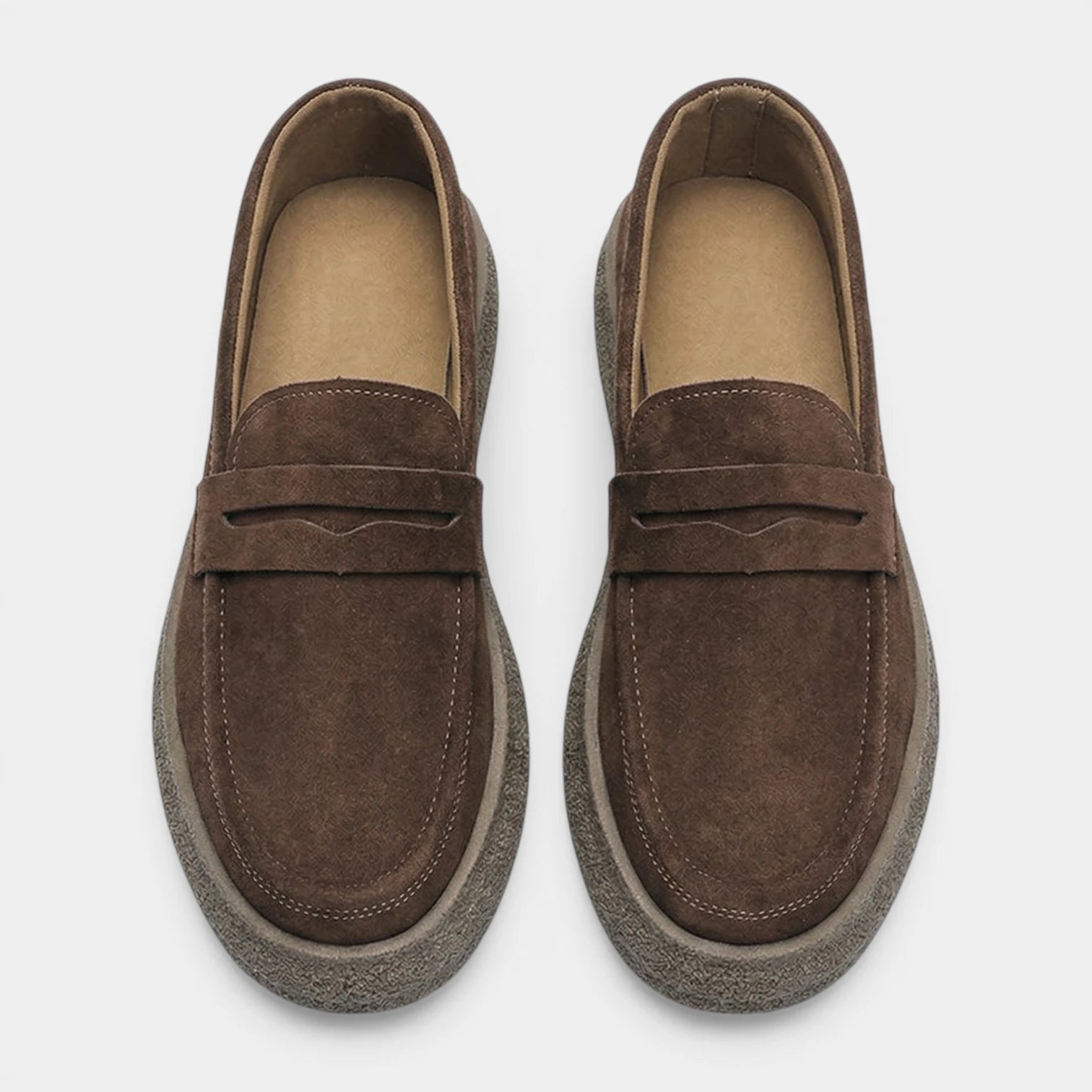 Mocassins Homme Sans Lacets Semelle Épaisse Texturée