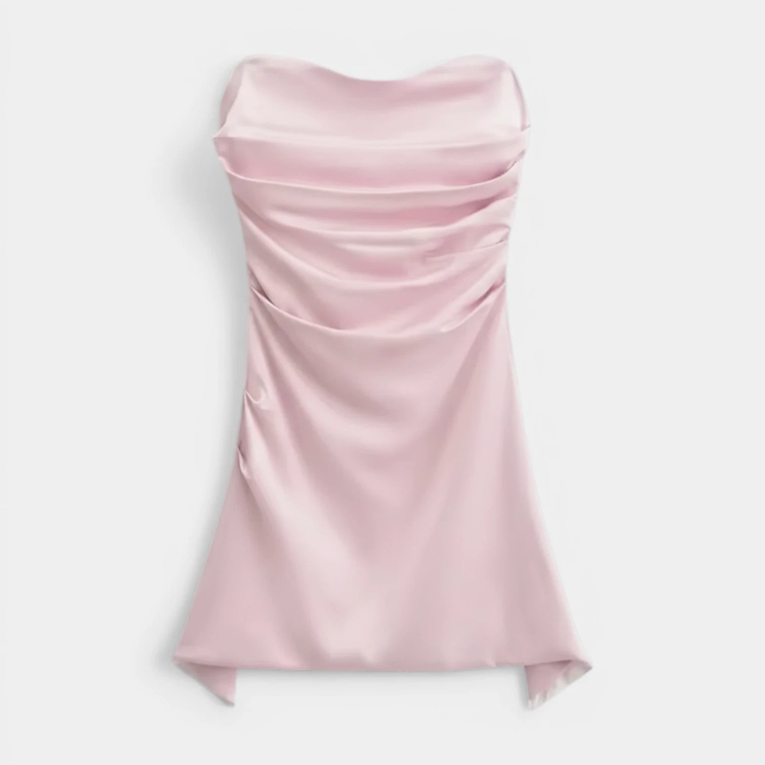 Robe Mini Bustier Femme Drapée – Ourlet Mouchoir Finition Brillante