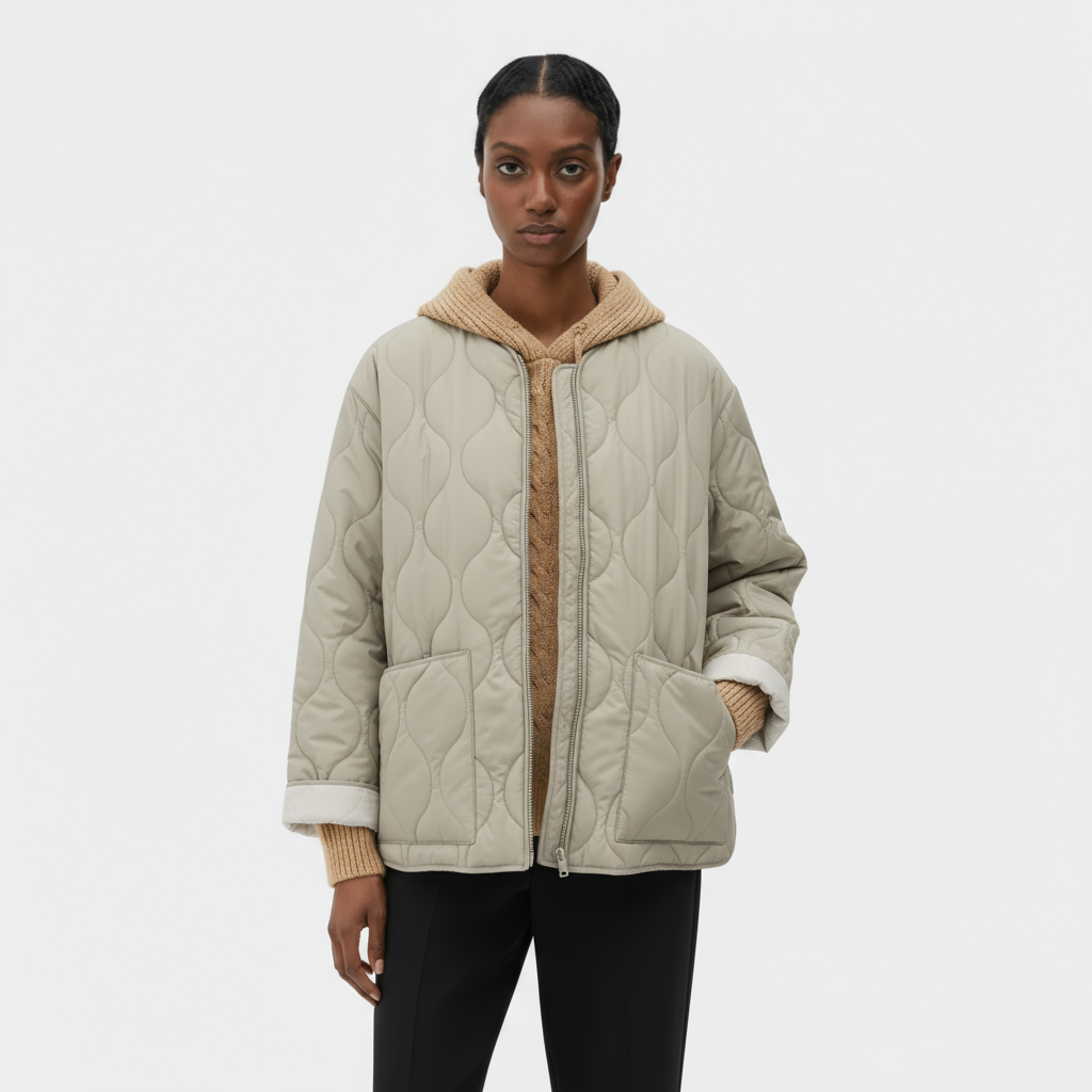 Veste Matelassée Femme À Fermeture Zippée