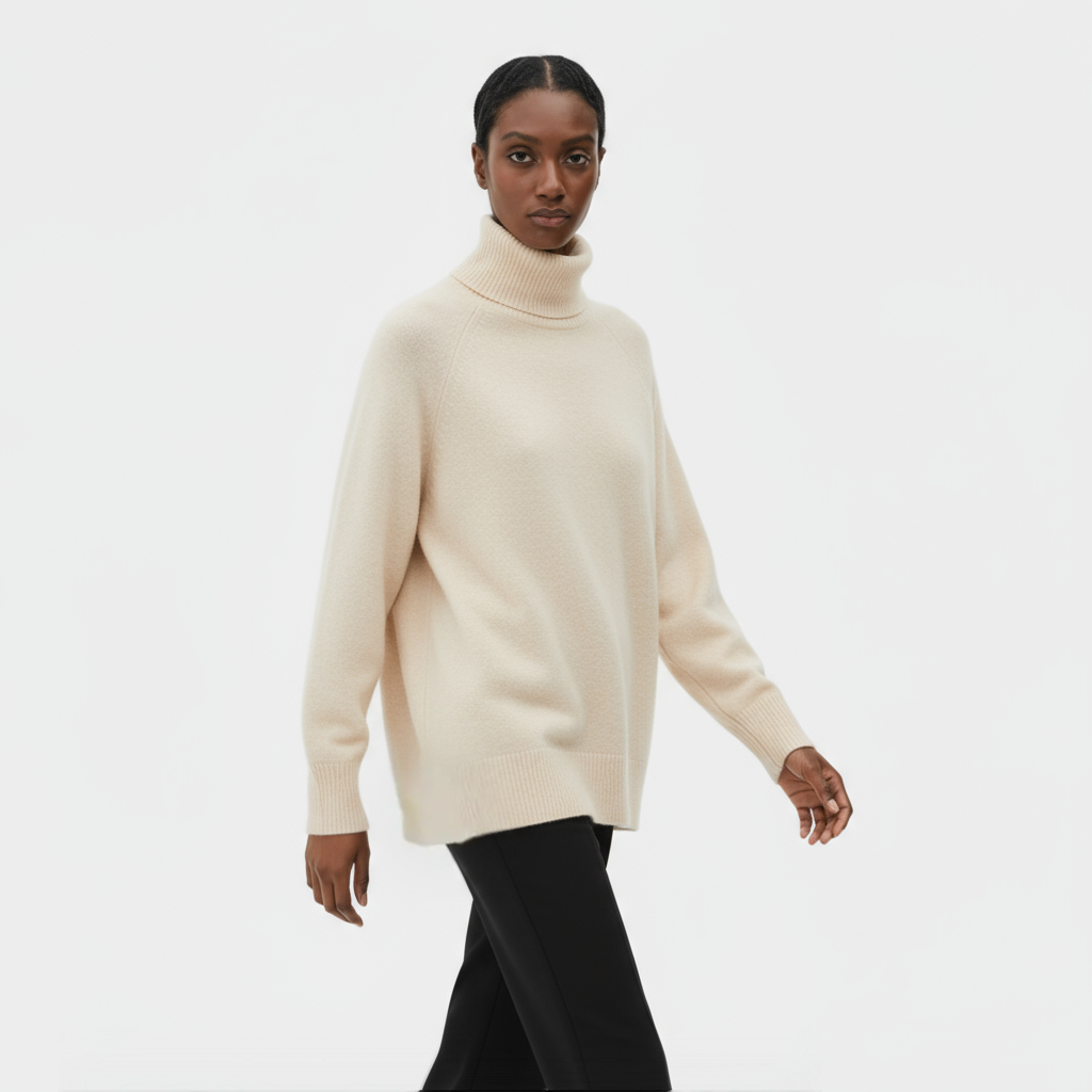 Pull En Maille Femme À Col Roulé