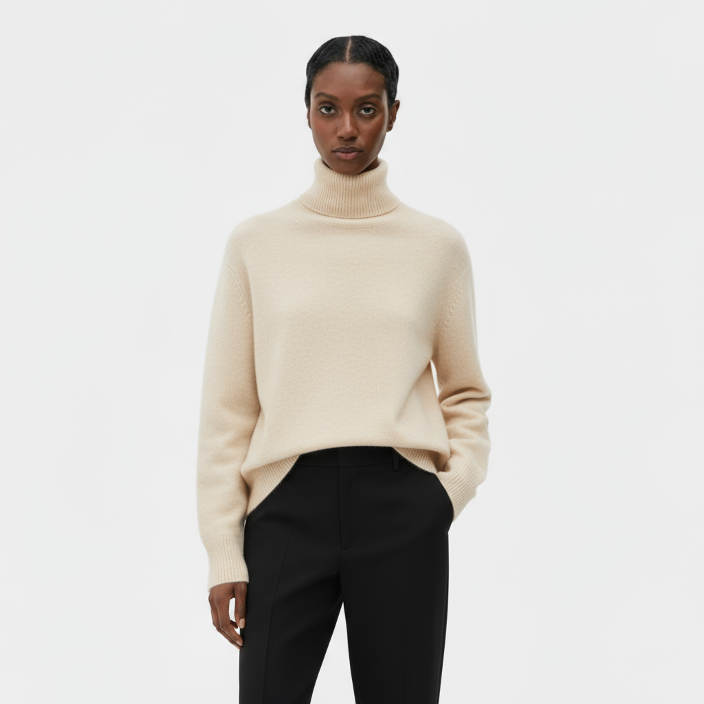 Pull En Maille Femme À Col Roulé