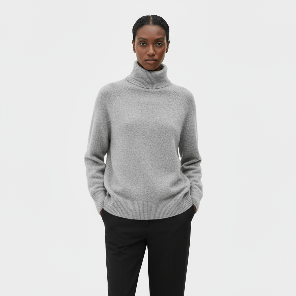 Pull En Maille Femme À Col Roulé