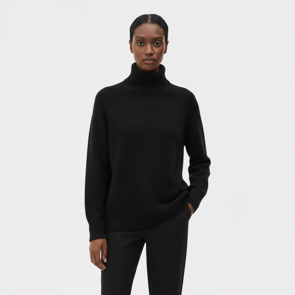 Pull En Maille Femme À Col Roulé
