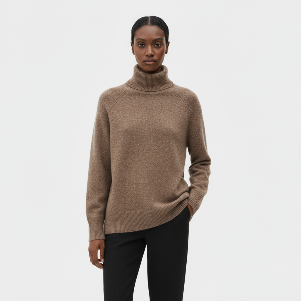 Pull En Maille Femme À Col Roulé