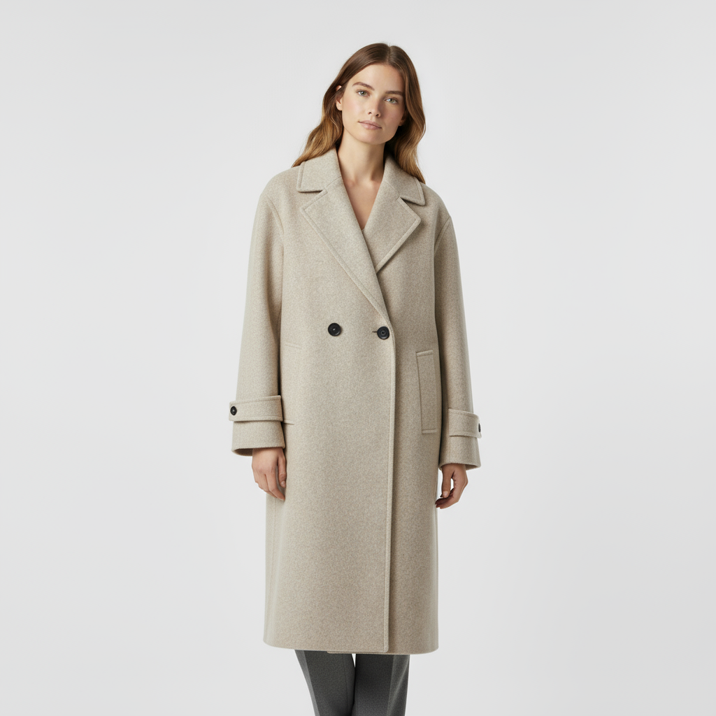 Manteau Long Femme À Revers
