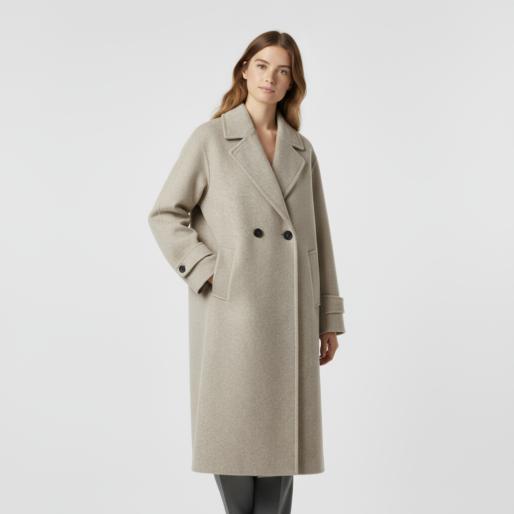 Manteau Long Femme À Revers