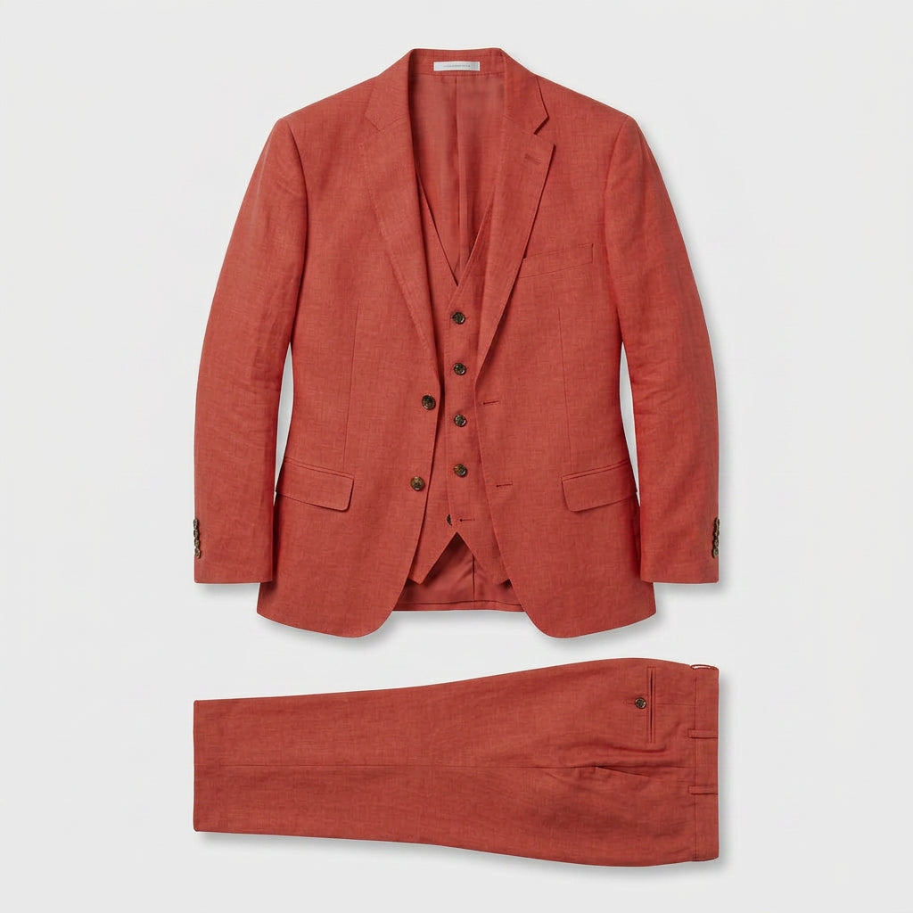 Ensemble Tailleur Trois Pièces Blazer Croisé pour Homme