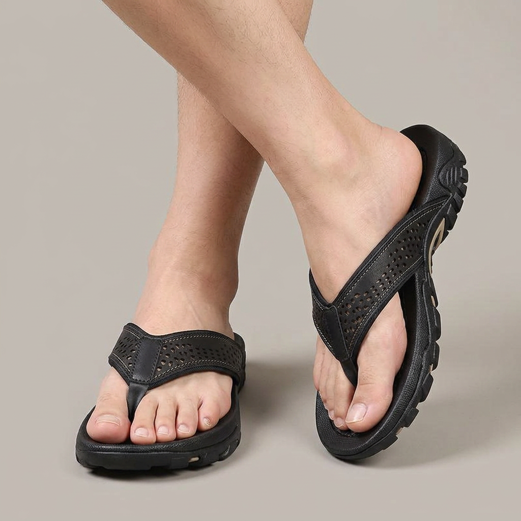 Sandales Sport Cuir Semelle Athlétique pour Homme