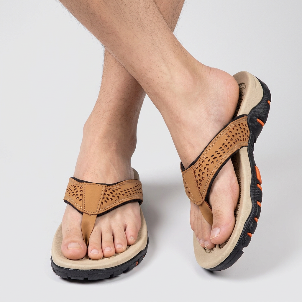 Sandales Sport Cuir Semelle Athlétique pour Homme