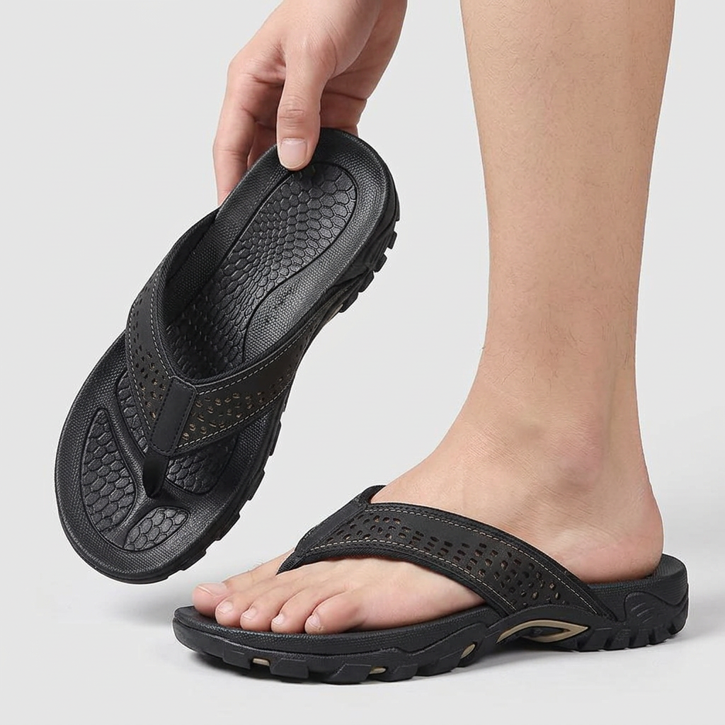 Sandales Sport Cuir Semelle Athlétique pour Homme