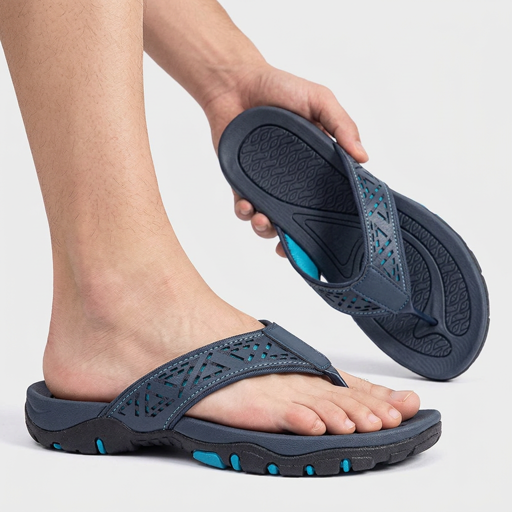 Sandales Sport Cuir Semelle Athlétique pour Homme
