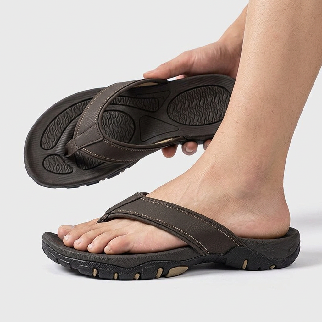 Sandales Sport Cuir Semelle Athlétique pour Homme