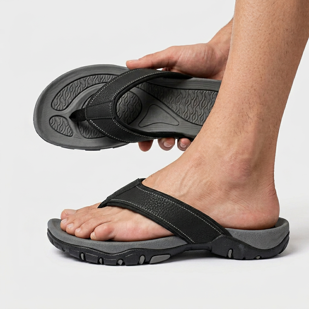 Sandales Sport Cuir Semelle Athlétique pour Homme