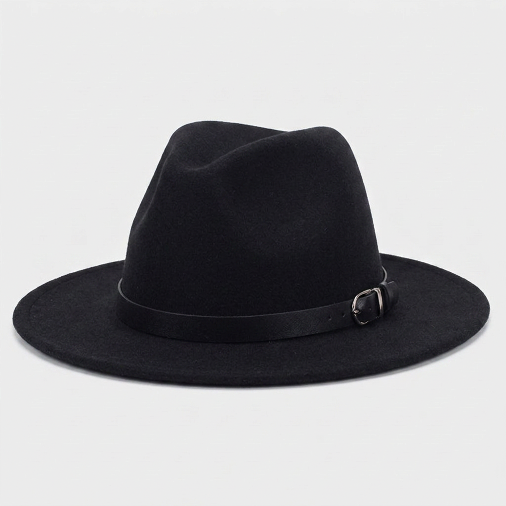 Chapeau Fedora à Larges Bords en Feutre Tressé Classique pour Homme