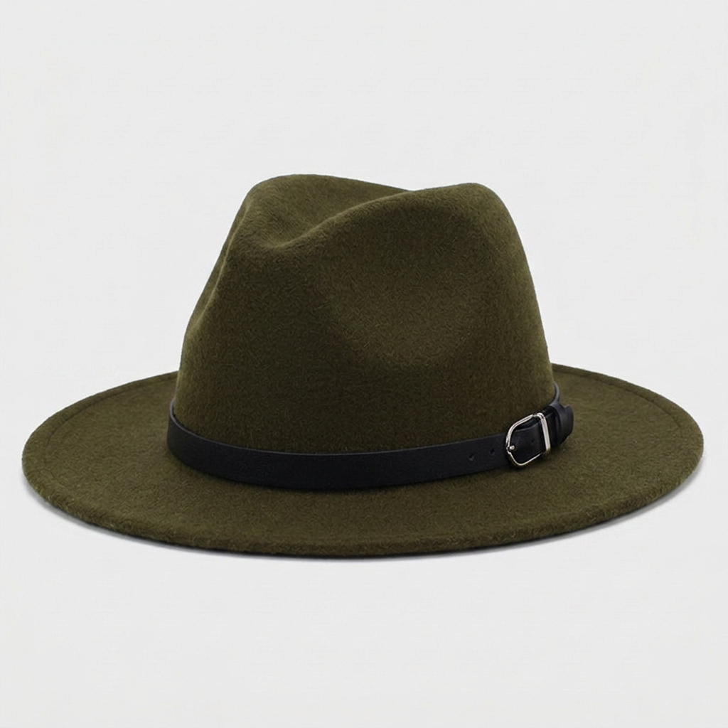 Chapeau Fedora à Larges Bords en Feutre Tressé Classique pour Homme