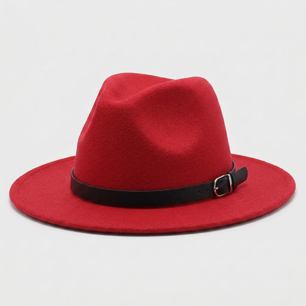 Chapeau Fedora à Larges Bords en Feutre Tressé Classique pour Homme