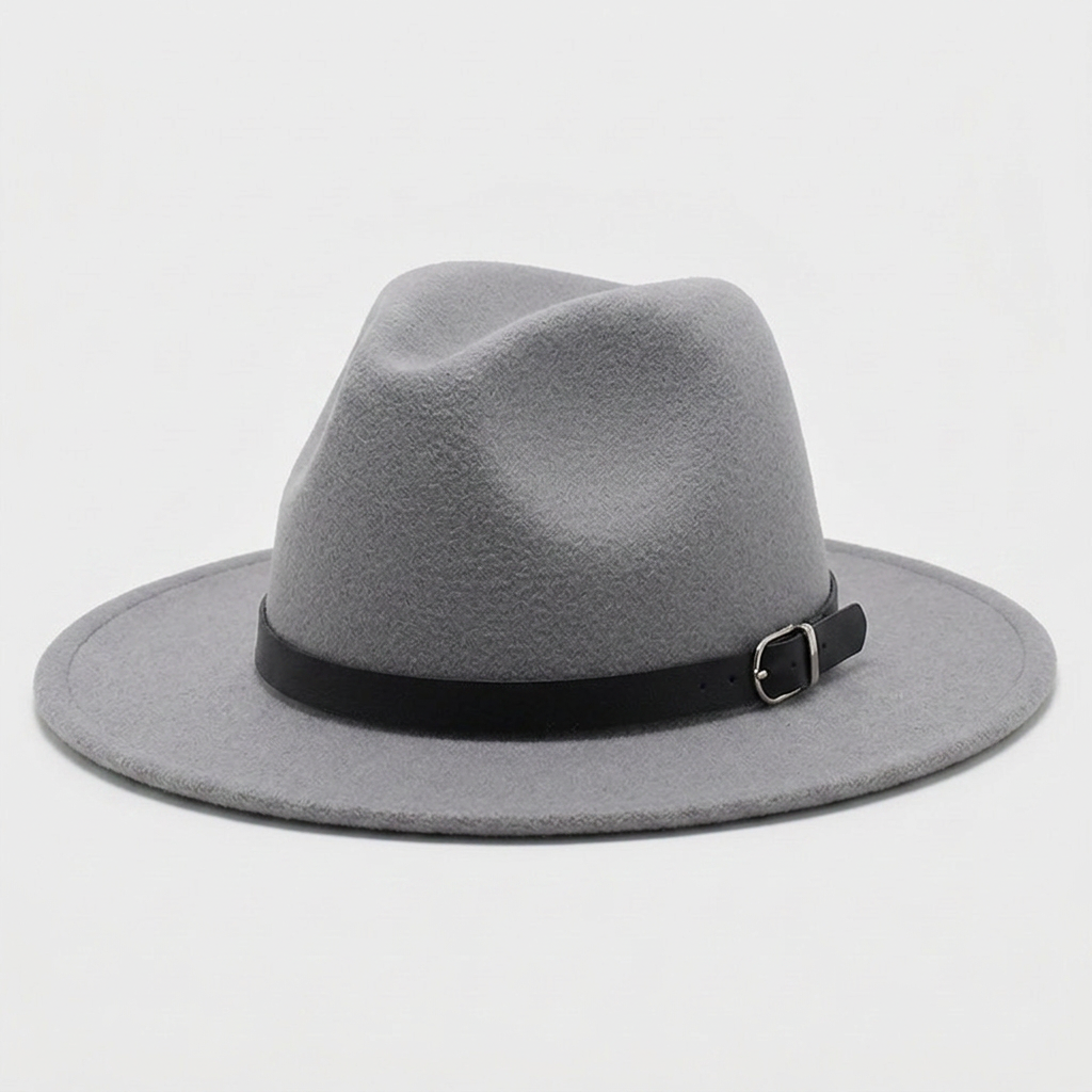 Chapeau Fedora à Larges Bords en Feutre Tressé Classique pour Homme