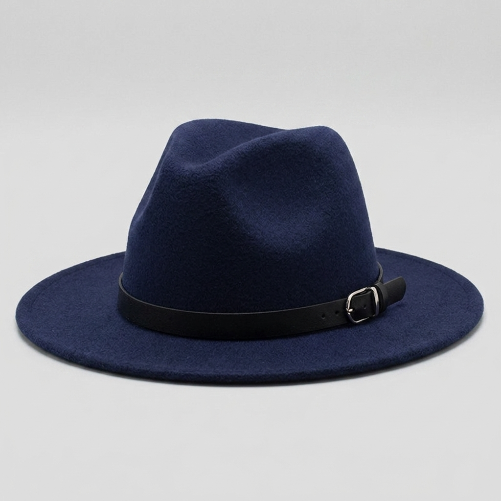 Chapeau Fedora à Larges Bords en Feutre Tressé Classique pour Homme