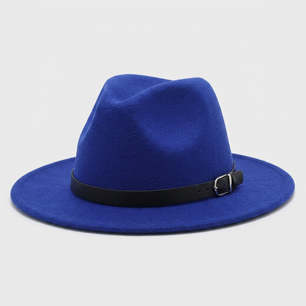 Chapeau Fedora à Larges Bords en Feutre Tressé Classique pour Homme