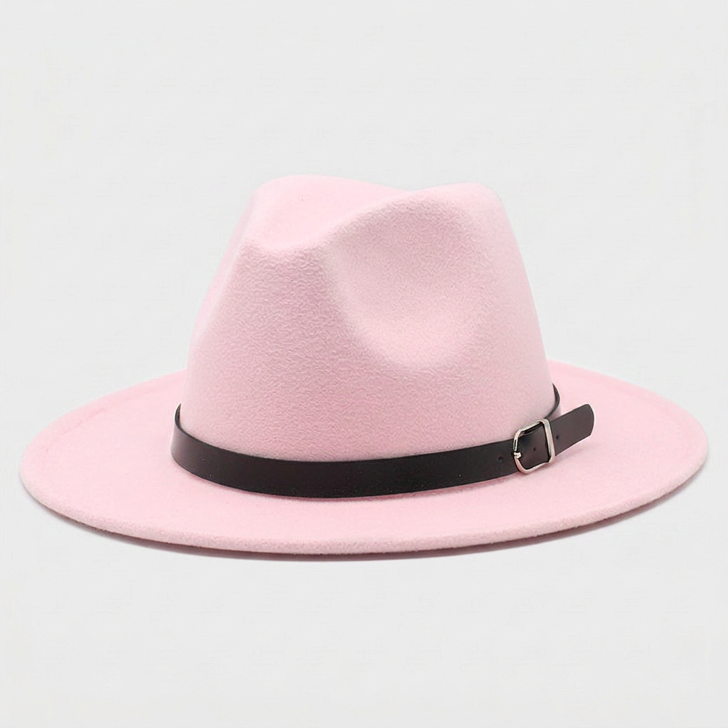 Chapeau Fedora à Larges Bords en Feutre Tressé Classique pour Homme
