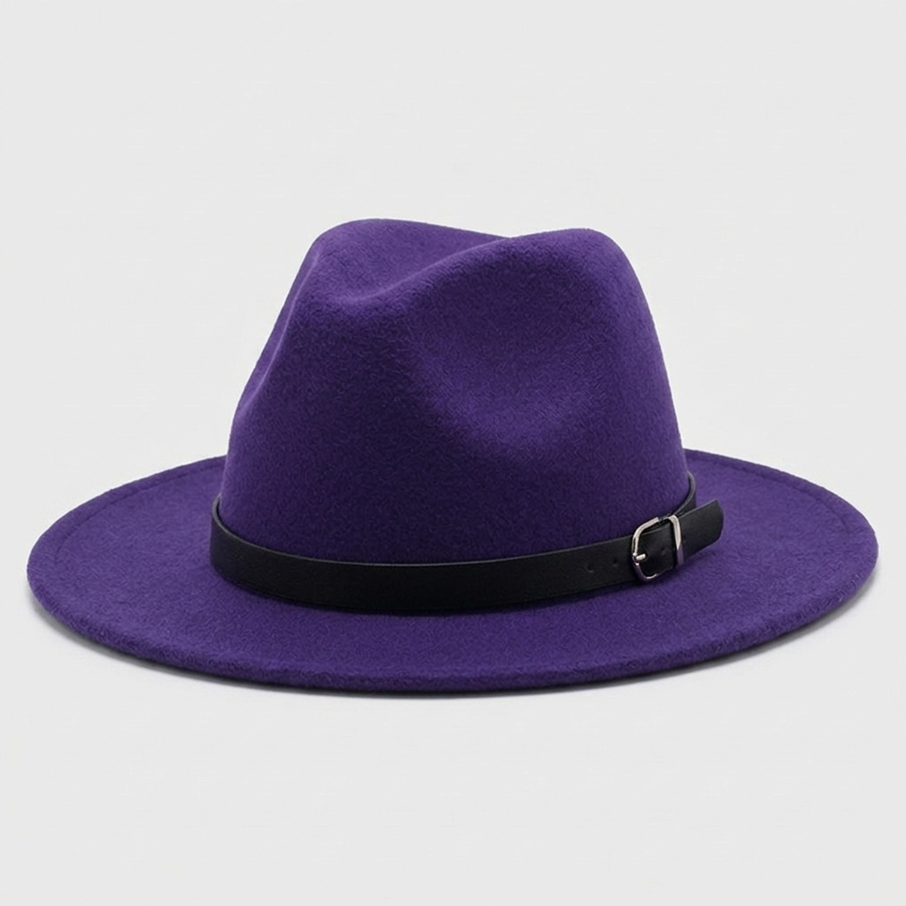 Chapeau Fedora à Larges Bords en Feutre Tressé Classique pour Homme