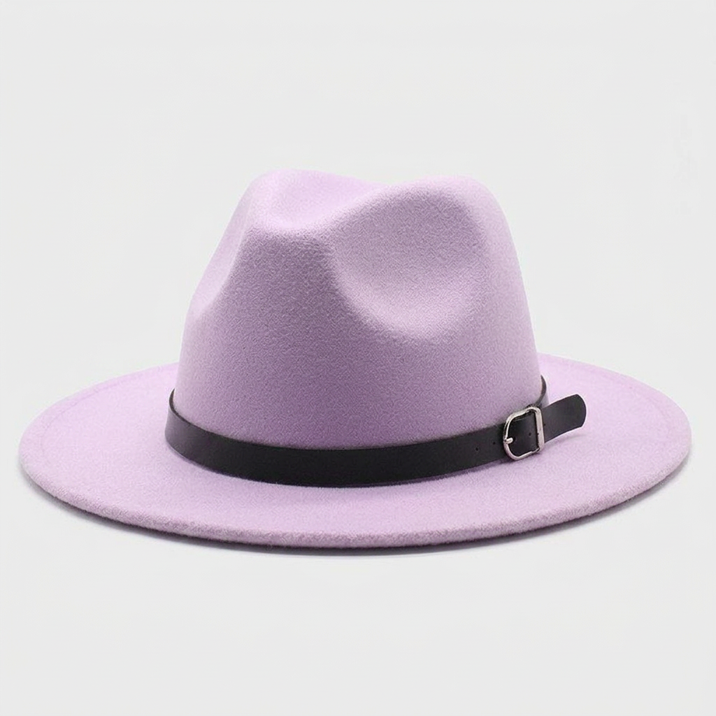 Chapeau Fedora à Larges Bords en Feutre Tressé Classique pour Homme