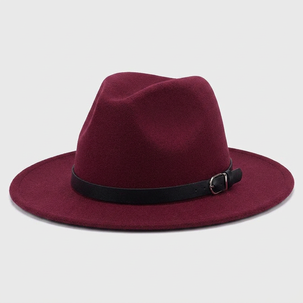 Chapeau Fedora à Larges Bords en Feutre Tressé Classique pour Homme