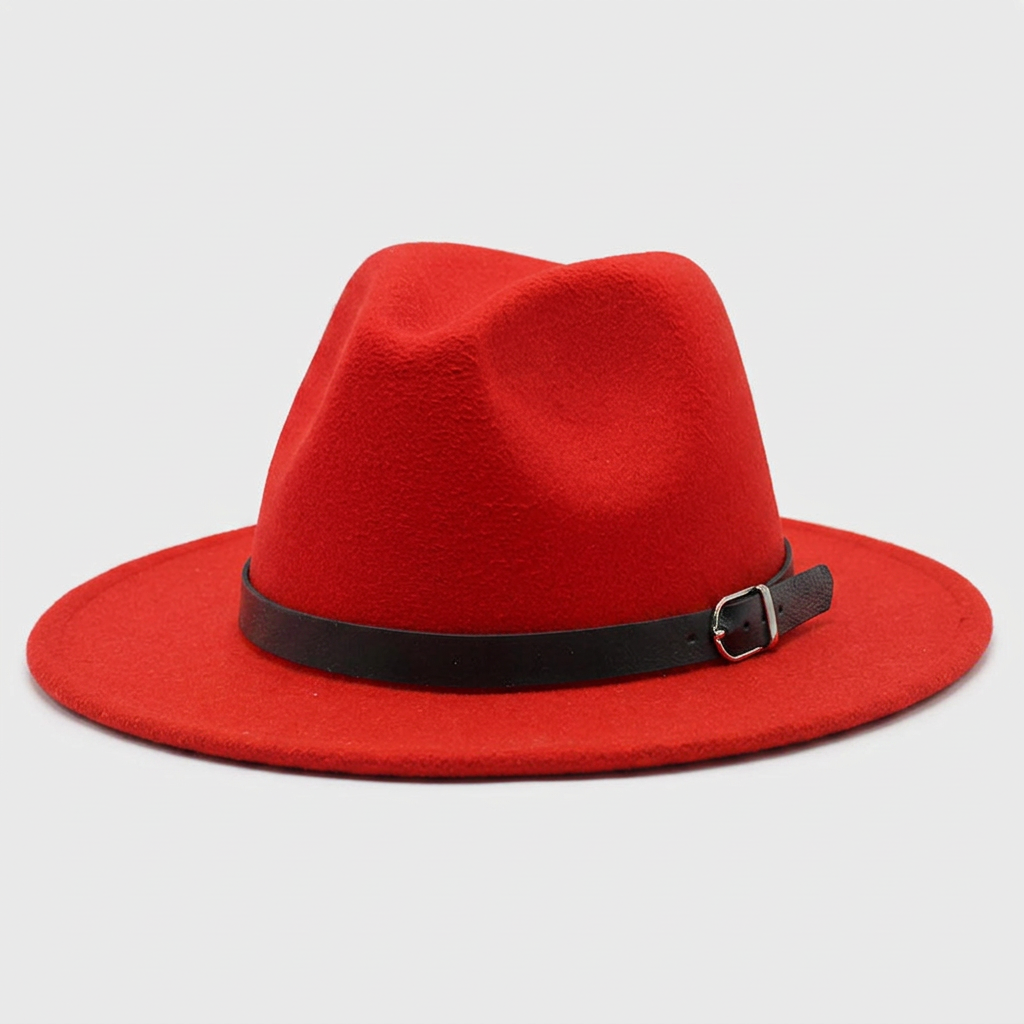 Chapeau Fedora à Larges Bords en Feutre Tressé Classique pour Homme