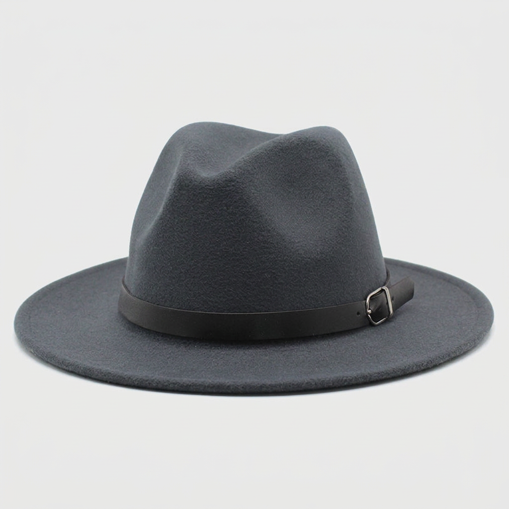Chapeau Fedora à Larges Bords en Feutre Tressé Classique pour Homme
