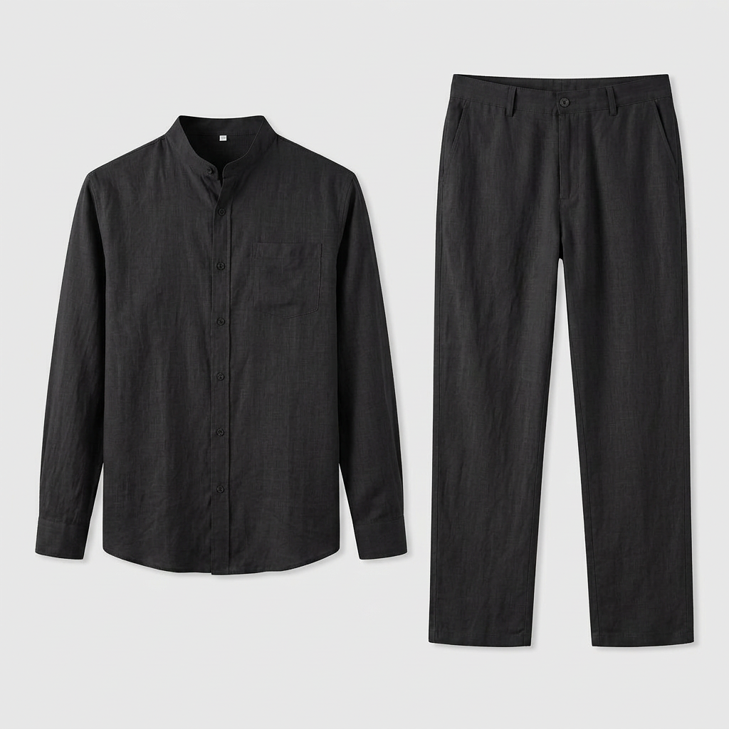 Ensemble Chemise Pantalon Coordonnés Coupe Décontractée pour Homme