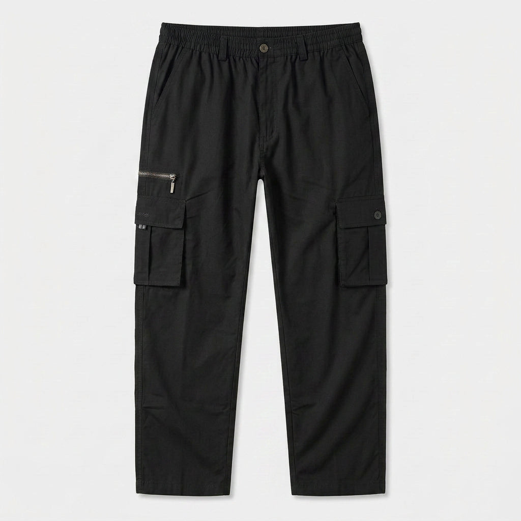 Pantalon Cargo Taille Élastique Coupe Droite pour Homme