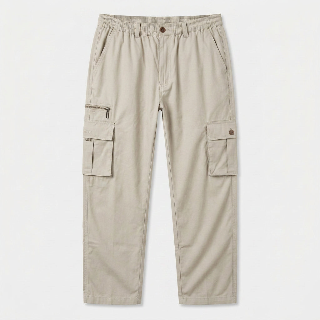Pantalon Cargo Taille Élastique Coupe Droite pour Homme