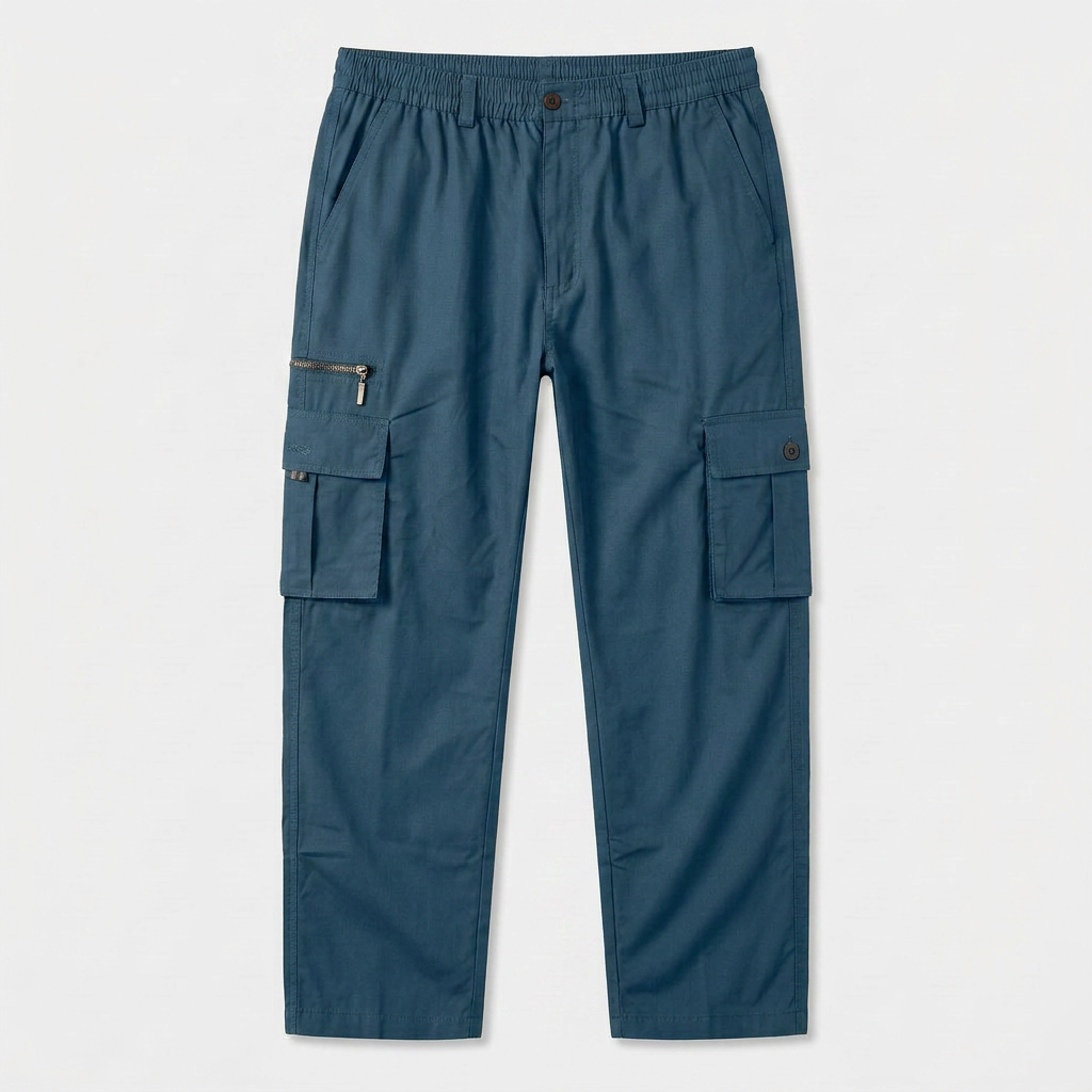 Pantalon Cargo Taille Élastique Coupe Droite pour Homme