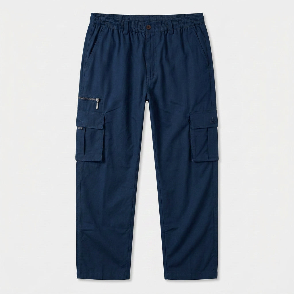 Pantalon Cargo Taille Élastique Coupe Droite pour Homme