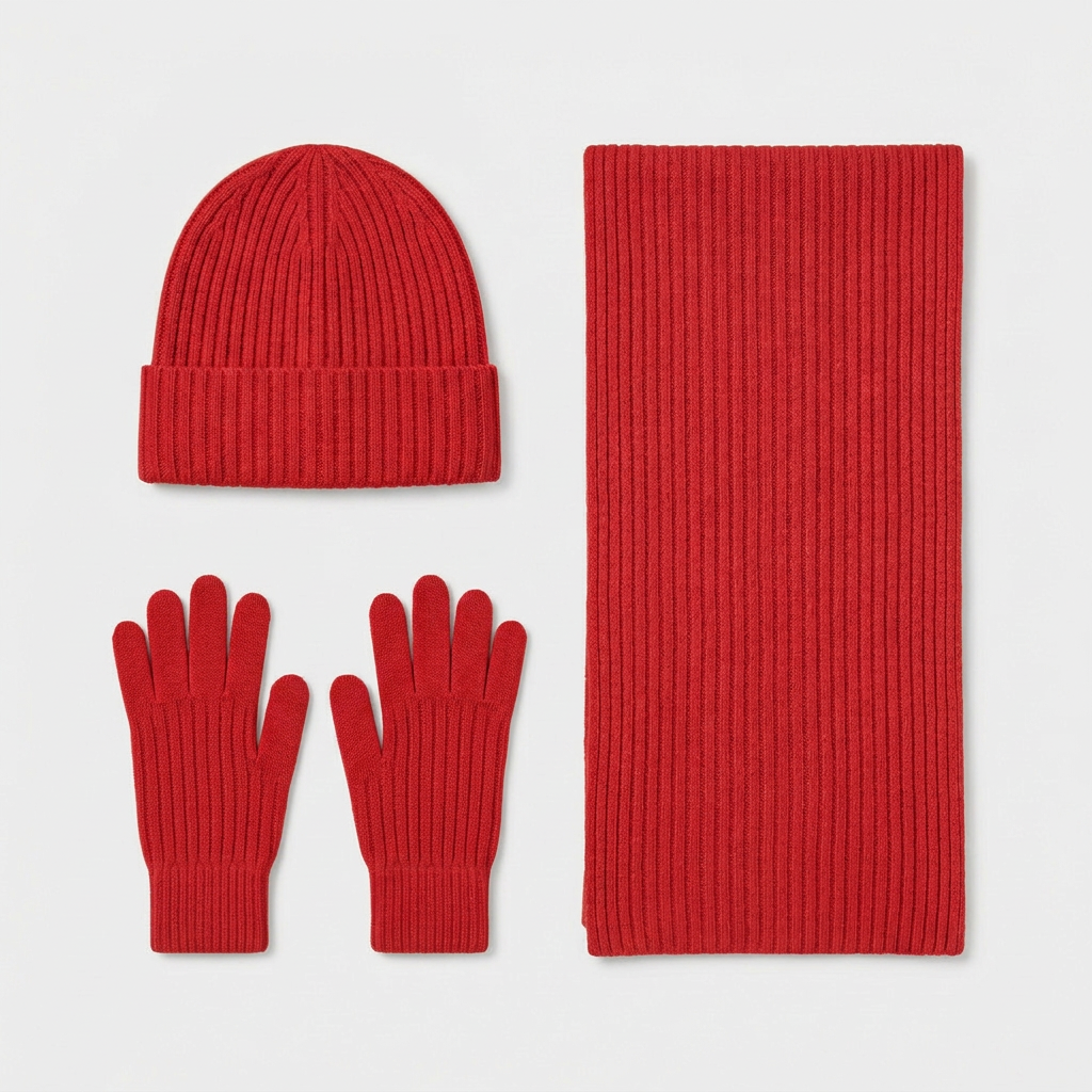 Ensemble Accessoires Cachemire Gants Bonnet Écharpe pour Femme