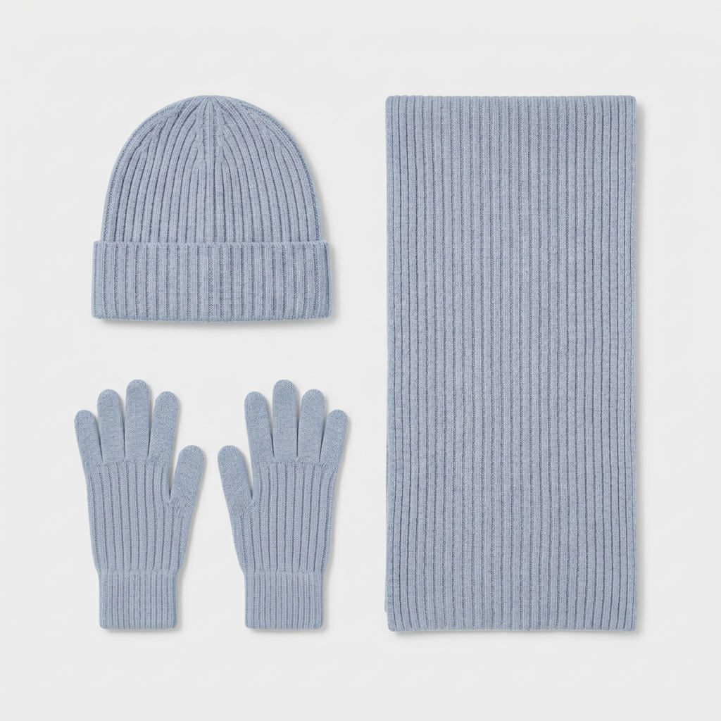 Ensemble Accessoires Cachemire Gants Bonnet Écharpe pour Femme