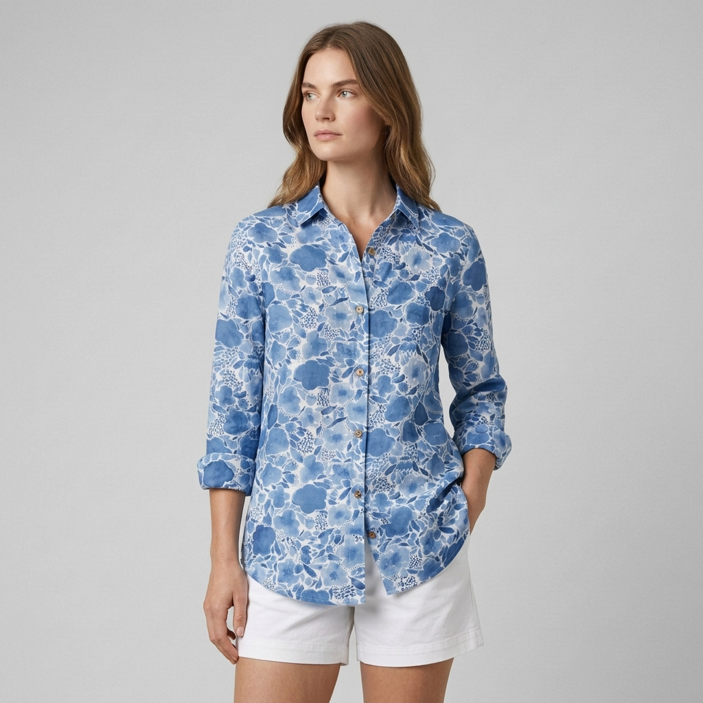 Chemise Vintage Tissu Léger Coupe Décontractée pour Femme