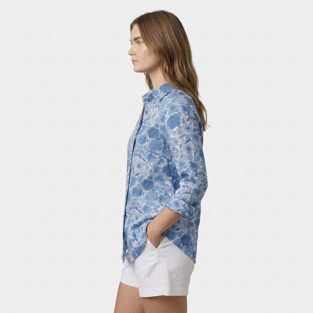 Chemise Vintage Tissu Léger Coupe Décontractée pour Femme