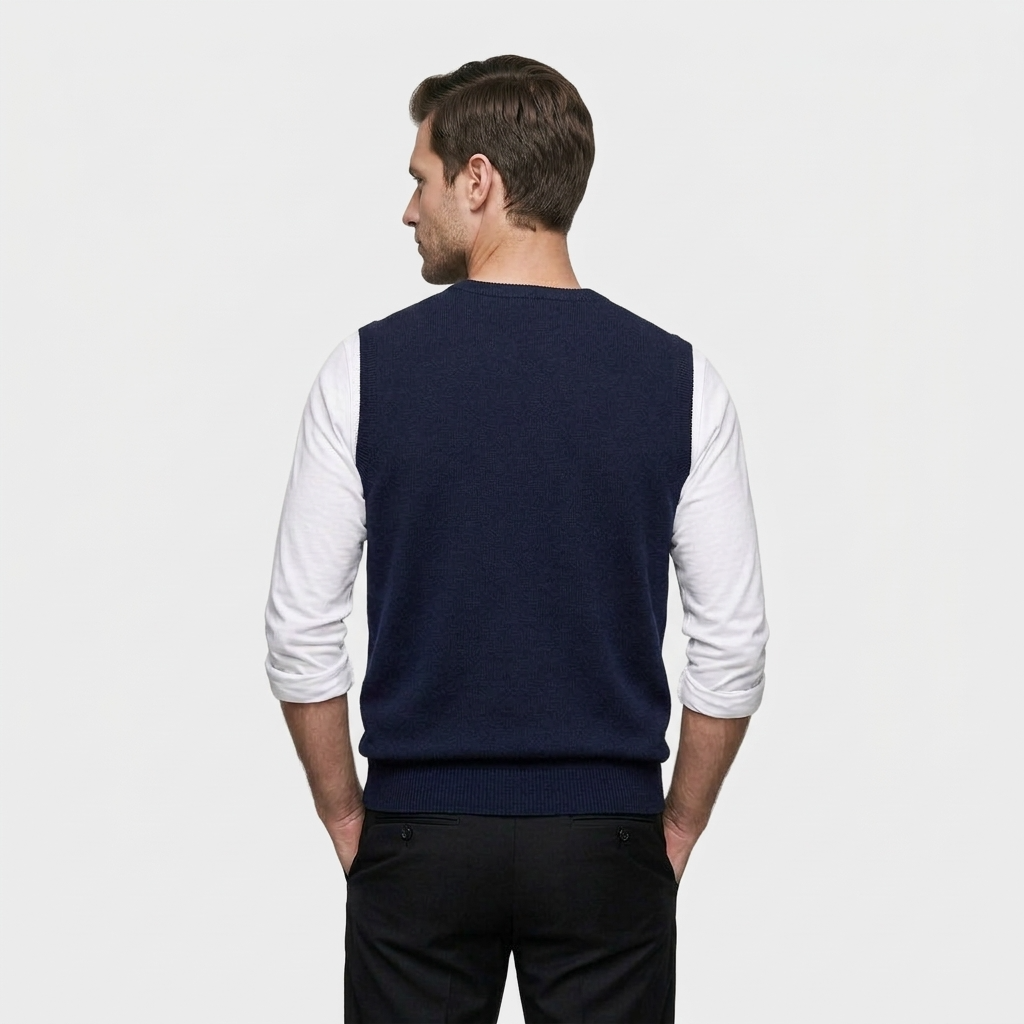 Men's Fine Knit Sleeveless Jumper