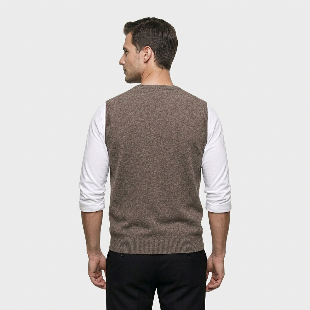 Men's Fine Knit Sleeveless Jumper