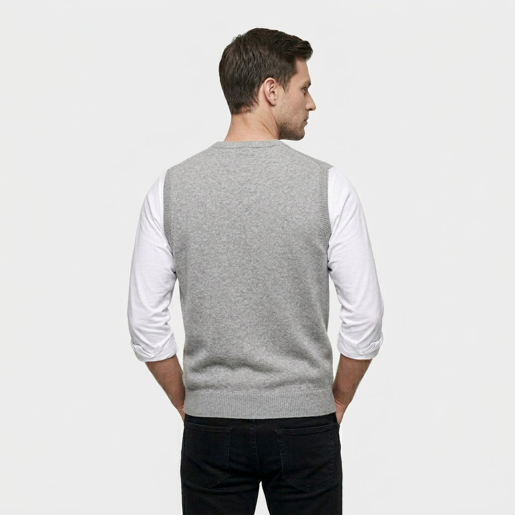 Men's Fine Knit Sleeveless Jumper